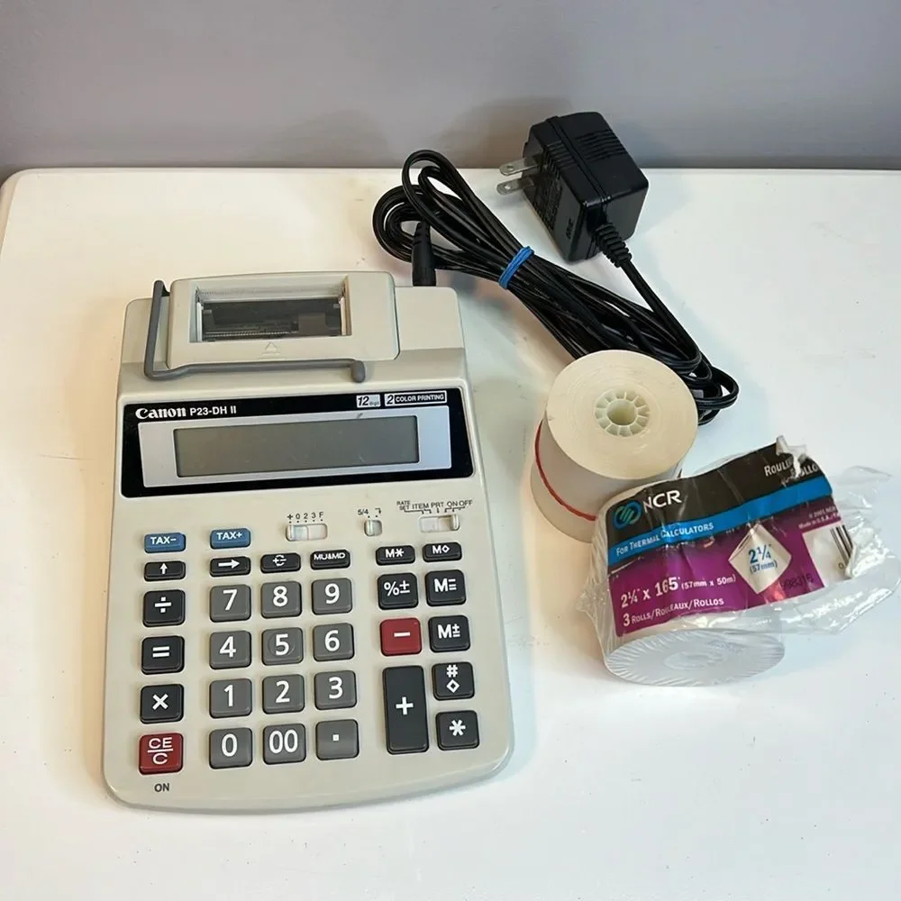 Canon Mini Desktop Printing Calculator Adding Machine - P23– DH II